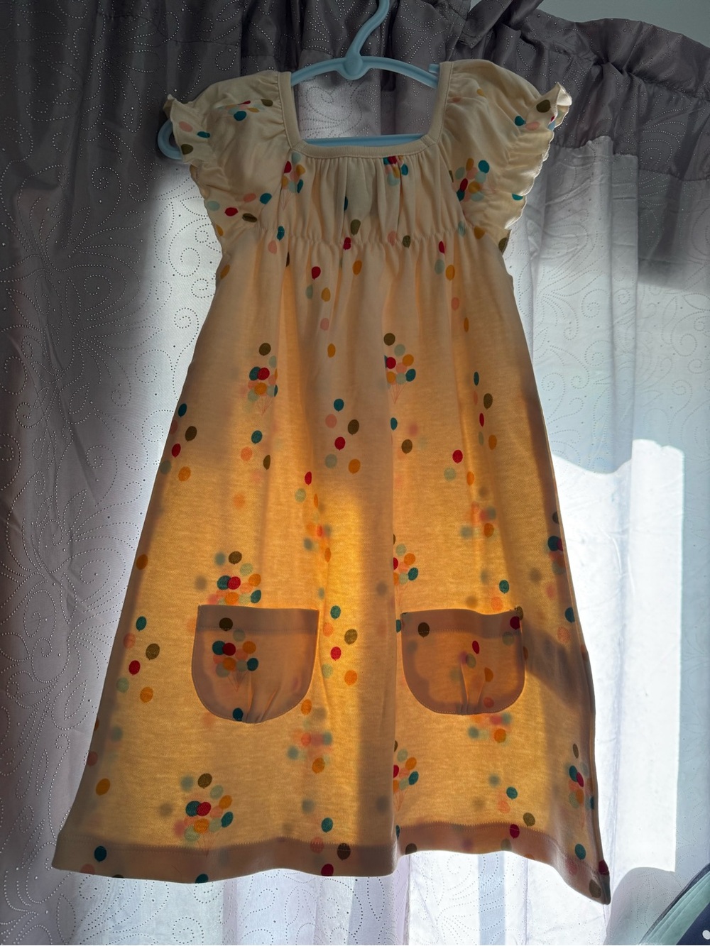 Little Green Radicals Cream Dress with Multicolor Dot Print